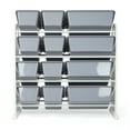 thumbnail image 6 of Your Zone White Kids Plastic Toy Storage Organizer with 12 Grey Colored Plastic Storage Bins, 6 of 12