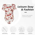 thumbnail image 6 of Uemuo Fire Truck Pattern Women's One Piece Short Sleeve Swimsuit Rash Guard Surfing Modest Quick-drying Swimsuit Beach Essentials-Large, 6 of 9