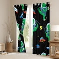 thumbnail image 3 of Manfei Outer Space Dinosaur Blackout Curtains Set of 2 (52x84 Each), Cartoon Rocket Planet Window Curtains, Kawaii Animal Curtains and Drapes, Window Curtains Decor, 3 of 6