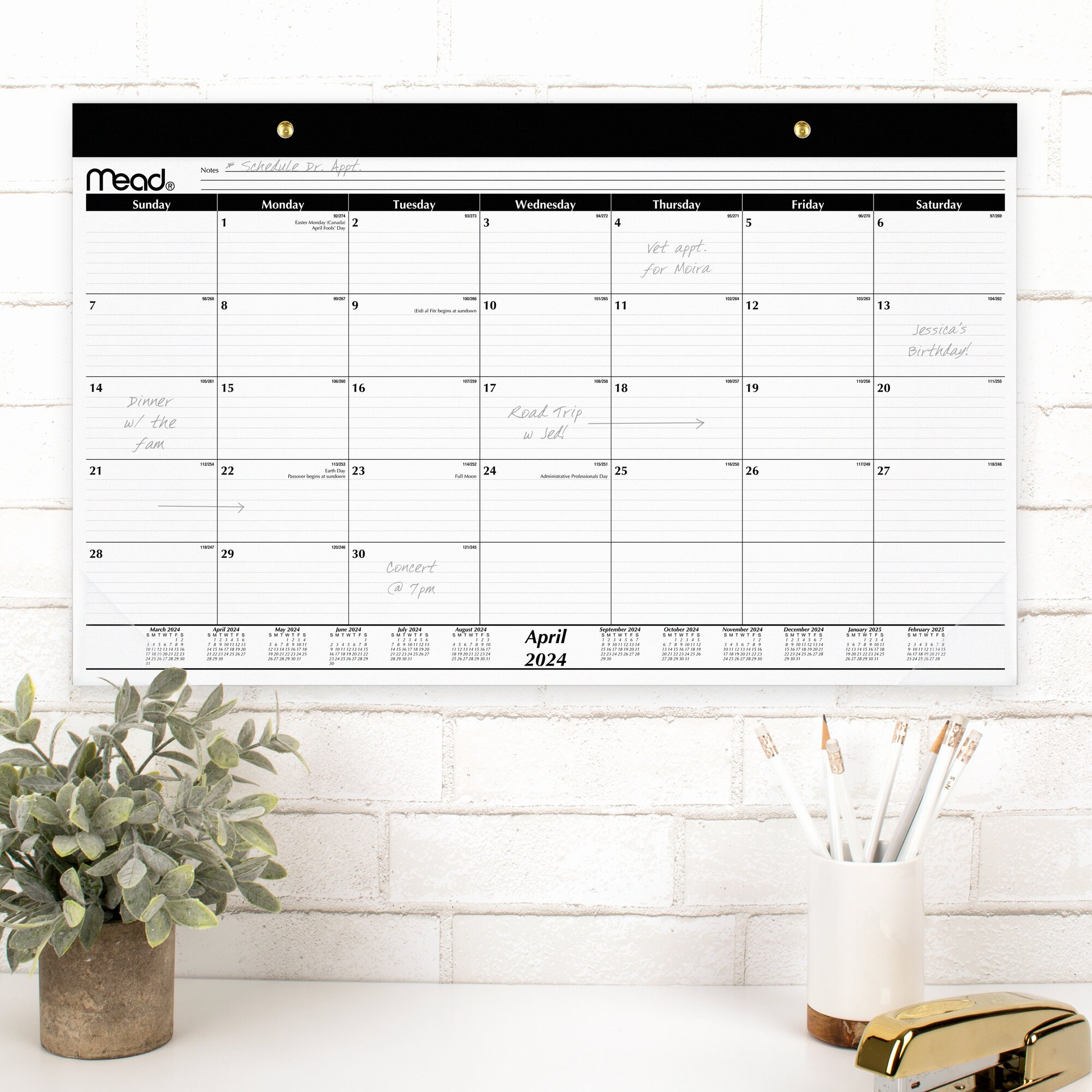 Mead Basic Academic 2024-2025 Monthly Desk Pad Calendar Compact 17 34 x 11 - - Walmart.com