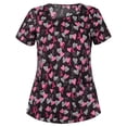 thumbnail image 2 of New Year New You! Snorda Womens Nursing Scrub Tops Valentine's Day Love Heart Printed Working Uniform Short Sleeve V-Neck Workwear Blouse T-shirt with Pockets, 2 of 4