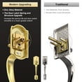 thumbnail image 5 of Front Door Lock Set, Brushed Gold Front Door Handle and Deadbolt Set, Vintage Exterior Door Lock Set, Door Handle Exterior Reversible for Right&Left Door, 5 of 7