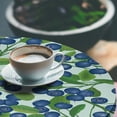 thumbnail image 3 of Ambesonne Blueberry Pattern Fitted Round Tablecloth, Art Modern Leafy, 36"- 40" Diameter, Dark Lavender Fern Green, 3 of 5