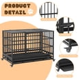 thumbnail image 5 of Escape-Proof Robust Pet Kennel, Double-Door Foldable Dog Cage with Casters & Pull-Out Waste Tray, 5 of 8