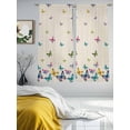 thumbnail image 3 of Vintage Colorful Butterfly Sheer Curtains 63 Inch Length 2 Panels Set Window Treatments, Watercolor Butterflies Rustic Rod Pocket Semi Curtains for Living Room/Bedroom/Kitchen Décor, 104"W x 63"L, 3 of 7