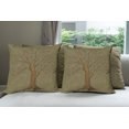 thumbnail image 6 of Ambesonne Tree Throw Pillow Cover 4 Pack, Old Paper Effect Vintage, 16", Olive Green, 6 of 7