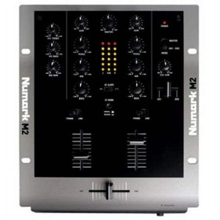 Numark M2 - 2-Channel Scratch DJ Mixer, Rack Mountable with 3-Band EQ, Microphone Input and Replaceable Crossfader with Reverse and Slope Controls