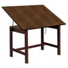 Titan Solid Oak Drafting Table without Drawer in Walnut Finish (42 in. L x 31 in. W x 30 in. H)