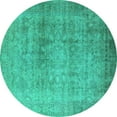 thumbnail image 1 of Ahgly Company Indoor Round Oriental Turquoise Blue Industrial Area Rugs, 6' Round, 1 of 4