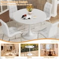 thumbnail image 2 of 5-Piece Dining Table Set, 31.5" Round Tulip Pedestal Dining Table and 4 Ergonomically Designed PU Chairs, Dining Table Set for Kitchen, Living Room, Office, 2 of 7