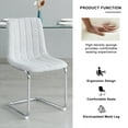 thumbnail image 3 of Sumdeal Modern Flannelette Simple Light Luxury Dining Chair with C-shape Metal Leg,Light Gray,Set of 2, 3 of 6