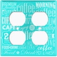 thumbnail image 2 of Metal Light Switch Wall Plate Outlet Cover (Coffee Shop Cafe Restaurant Sign Teal White - Double Duplex), 2 of 2