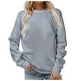 thumbnail image 1 of HNMKIU Ladies Sweatshirts Womens Solid Sweatshirt Oversized Sweatshirts Crewneck Long Sleeve Pullover, 1 of 4