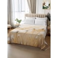 thumbnail image 2 of White Dandelion Twim Size Flat Sheet, Wrinkleproof & Fadeproof Cooling Flat Bed Sheet Only, Spring Farmhouse Pastoral Flowers Floral Breathable Soft Bedding Top Sheets 66 x 96 Inches, 2 of 8