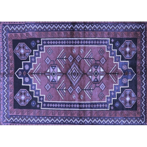 Ahgly Company Machine Washable Indoor Rectangle Persian Blue Traditional Area Rugs, 3' x 5'