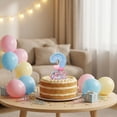 thumbnail image 5 of Birthday Number Candle, Blue Purple Striped Party Celebration Wax Insert, Festive Cake Topper Pick for Anniversary Event Table Display, 5 of 6
