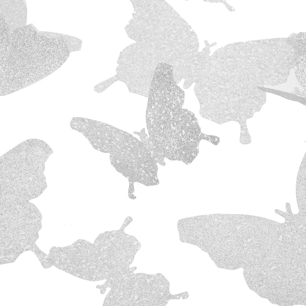 48 pegatinas de pared con mariposas 3D y purpurina para decoración artística y manualidades.