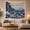 Fishing Boats, variant on Cherry Blossoms Around a Moonlit Lake by Pavilion, Peaceful Watercolor for Nature Lovers, Lake Wall Art, Housewarming Gift, Tapestry Wall Hanging for Bedroom and Living Room