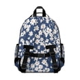 thumbnail image 3 of Dark Blue Daisy Flower Pattern Backpack for School,Cute School Bag,Schoolbag with Adjustable Shoulder Straps & Padded Back,15.25"x11.5"x5.25", 3 of 5