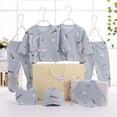 thumbnail image 2 of Linfrsh Baby Girl Preemie Clothes Preemie Twin Baby Boy Clothes Baby 5PCS Sleeve +Bib Tops+Hat+Pants Long Girls Outfits Long Sleeve Cute Grey,0-3 Months, 2 of 4
