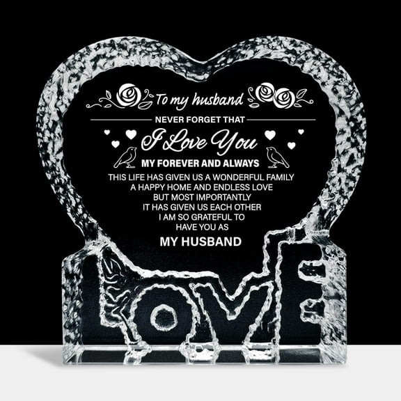 1Set Crystal Gifts for Husband Boyfriend Crystal Heart Keepsake Figurine Ornament Crystal Glass Gifts for Valentines Birthday Anniversary Wedding Christmas