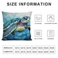 thumbnail image 5 of COMIO  Cushion Pillows Cover Blue Sea Turtle Watercolor Painting Square,Pillow Cover Decor for Couch Sofa Bedroom Car Living Room, 5 of 5