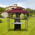thumbnail image 6 of AECOJOY 8' x 5' Outdoor Grill Gazebo with Vented Top, Double Tier BBQ Canopy Gazebo-Red, 6 of 8