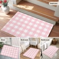 thumbnail image 5 of Non-Slip Rug Pad Rugs Pink White Buffalo Plaid Rectangle Area Rugs 2x3Ft Soft Carpet Pads for Living Room Kids Room, Modern Geometric Checkered, 5 of 9