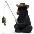 thumbnail image 1 of Figura decorativa Hodao de resina con oso negro pescando, 11 x 9 x 15 cm, 1 of 9