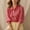 *Red, variant on ClodeEU Women's Striped Collared 3/4 Sleeve Puff Sleeve Button Shirt, Elegant Blouse for Office and Casual Wear Blue,Women's Plus L