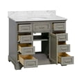 thumbnail image 2 of Aria 42" Bathroom Vanity with Weathered Gray Cabinet and Carrara Marble Top, 2 of 6
