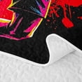 thumbnail image 5 of Castle Fairy Sport Handball Gamer Bed Spread Queen,Colorful Graffiti Splash Queen Coverlet Set,Black Pink Orange, 5 of 7