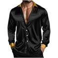 thumbnail image 6 of RongHuan Men's Big and Tall Dress Shirt Long Sleeve Button Down Tops Loose Fit Lapel Shirts Oversize Formal T-Shirt, 6 of 9