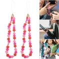 thumbnail image 3 of MasteelfCA 2pcs Polymer Clay Heart Beads Phone Ropes Phone Decorative Lanyards Phone Charms, 3 of 7