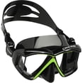 thumbnail image 2 of Cressi Panoramic Wide View 4 Panel Mask Dry Snorkel Set, Lime Green / Black Silicone, 2 of 4