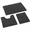 Dark Grey-17"x24"+20"x32"+U Shape 20"x24", variant on Aqua Blue 17"x24"+20"x32"+U Shape 20"x24" 3-Piece Chenille Bathroom Rug Set