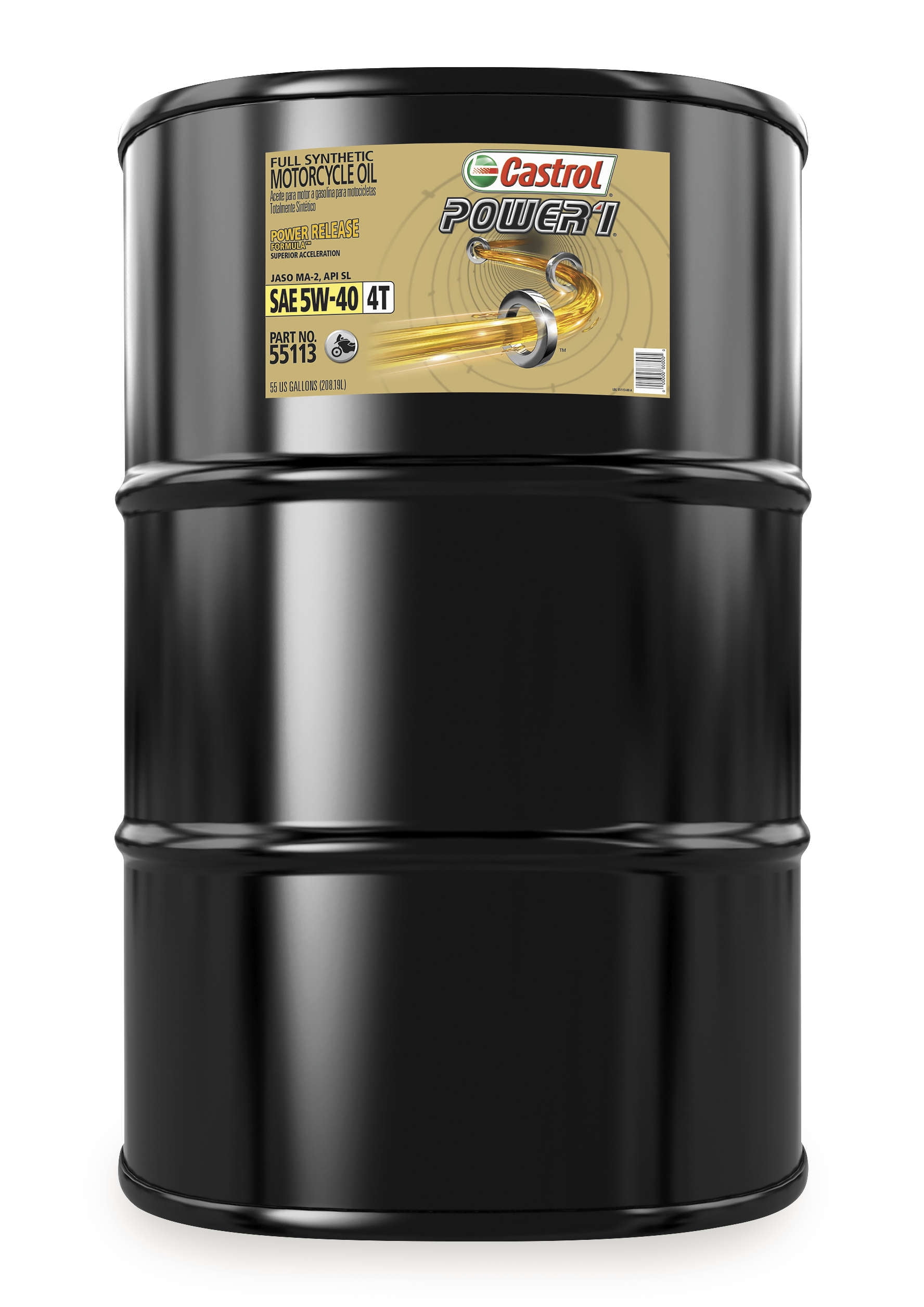Castrol Power 1 Racing 4T Motorcycle Oil - 5W40 - 55gal. Drum 55113
