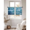 thumbnail image 2 of Blue Teal Coastal Sheer Curtains for Living Room Bedroom Sea Nautical Ocean Waves Summer Beach Sheer Curtains 54 Inch Long 2 Panels Set Light Filtering Curtain Window Treatments Drapes, 2 of 6