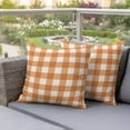 thumbnail image 5 of Pack of 2 Outdoor Pillow Covers 20x20 Inch Waterproof Orange Plaid Throw Pillow Covers,Decorative Couch Pillow Case Sham Gradient Geometric Buffalo White Checkered Patio Pillowcases Cushion Cover, 5 of 8