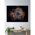 thumbnail image 2 of Rosette Nebula Hubble Palette Poster Wall Art, Modern Wall Decor, 12x18 UNFRAMED, 2 of 3