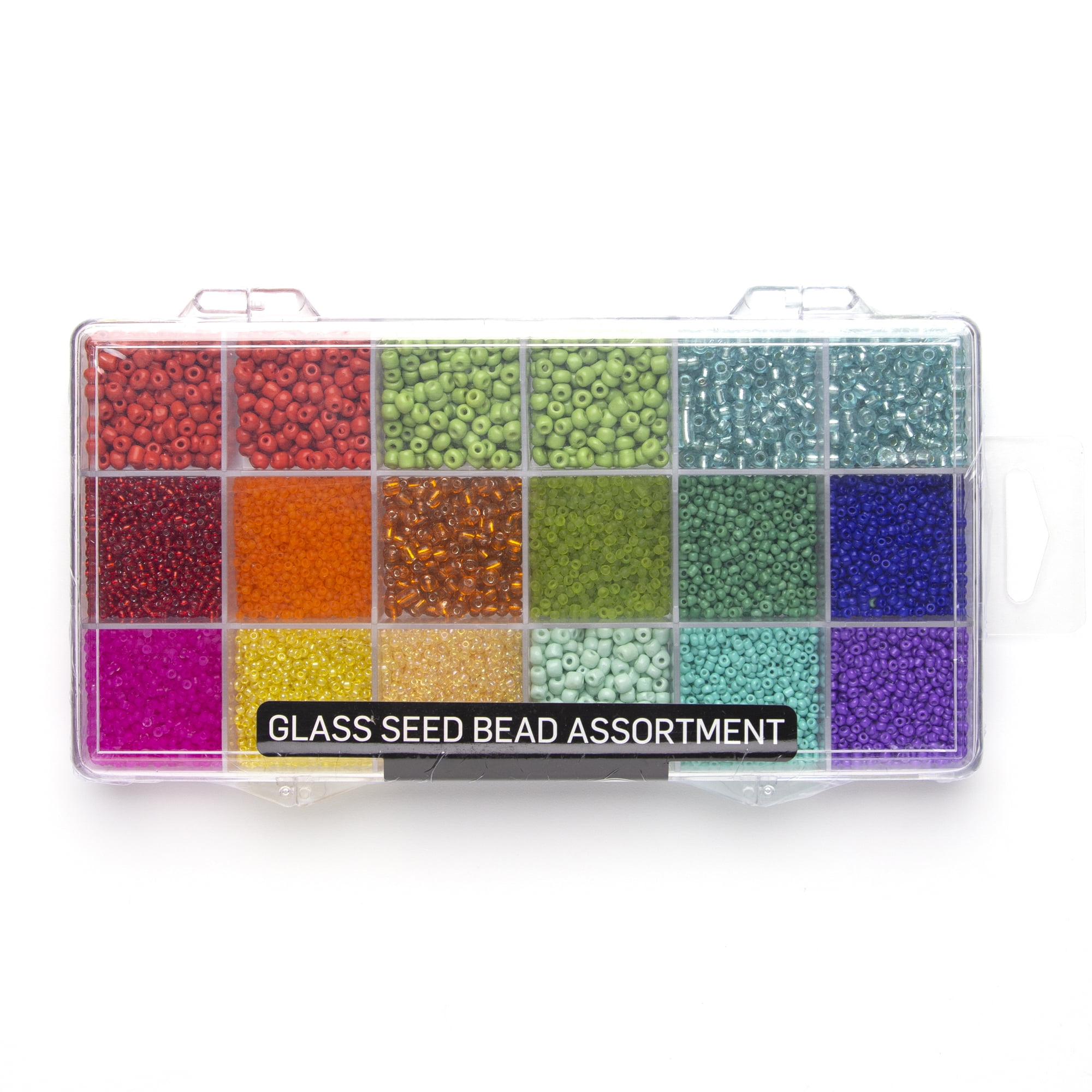 Cousin DIY Seed Bright Mix Acrylic Bead Value Bulk Pack, Green, Red