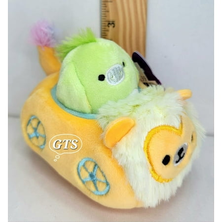 Squishville 2" Juniper Donkey Green Mini Plush Figure with Yellow Car