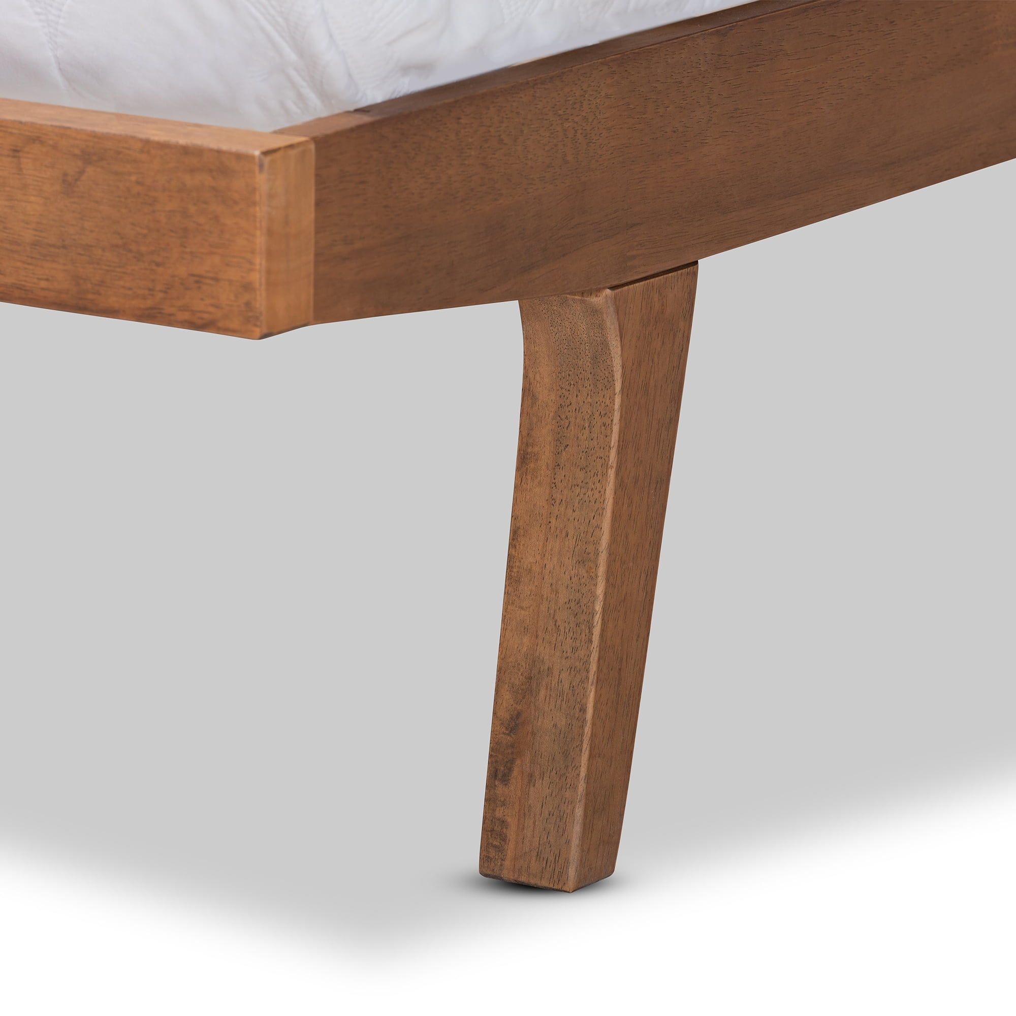 Baxton Studio Jarlan Modern and Contemporary Transitional Charcoal Fabric Upholstered and Walnut Brown Finished Wood King Size Platform Bed