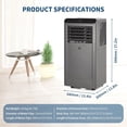 thumbnail image 3 of Historyli 8,000 BTU Portable Air Conditioners,3-in-1 Portable AC Unit Cools Up to 350 Sq.Ft,Quiet Air Conditioner with Fast Cooling/Energy Saving/Remote Control/24Hrs Timer for Bedroom,Office, 3 of 7