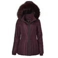 thumbnail image 4 of Womens Winter Coat Faux Fur Trim Hooded Down Alternative Puffer Jacket - Wine (X-Large), 4 of 4