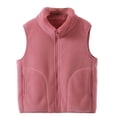 thumbnail image 5 of Otqutp Boys Girls Plain Fleece Vest Teen Kids Zip Up Mock Neck Sleeveless Thermal Fall Winter Outerwear Warm Jacket Waistcoat, 5 of 5