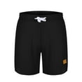 thumbnail image 6 of Puntoco Beach Shorts Pants,Men'S Washing Wrinkled Pockets, Elastic Waist Shorts, Straight Leg Shorts, Sports Pants, and Cropped Pants Black 6(M), 6 of 6