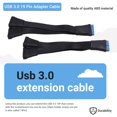 thumbnail image 4 of Placa Base USB 3.0 19PIN Header 1To2 Extension Splitter Cable 19Pin 20Pin ExtensióN Interna Adaptador 15Cm, 4 of 5
