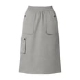 thumbnail image 5 of FAHXNVB Women's Cargo Skirts Elastic Waist Dressy Casual Midi Skirts Trendy Summer Long Skirts with Pockets,S,Gray, 5 of 5