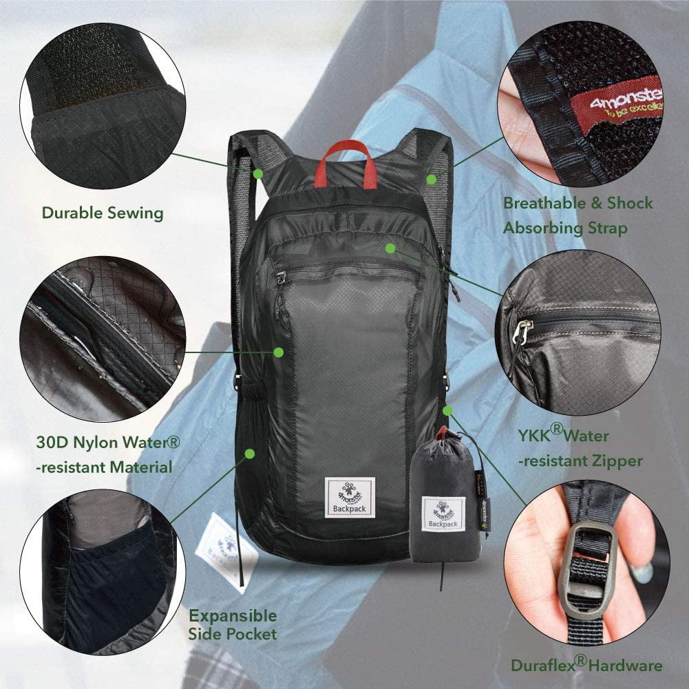 Hiking Daypack Water Resistant Lightweight Packable Backpack for Travel Camping Outdoor Walmart